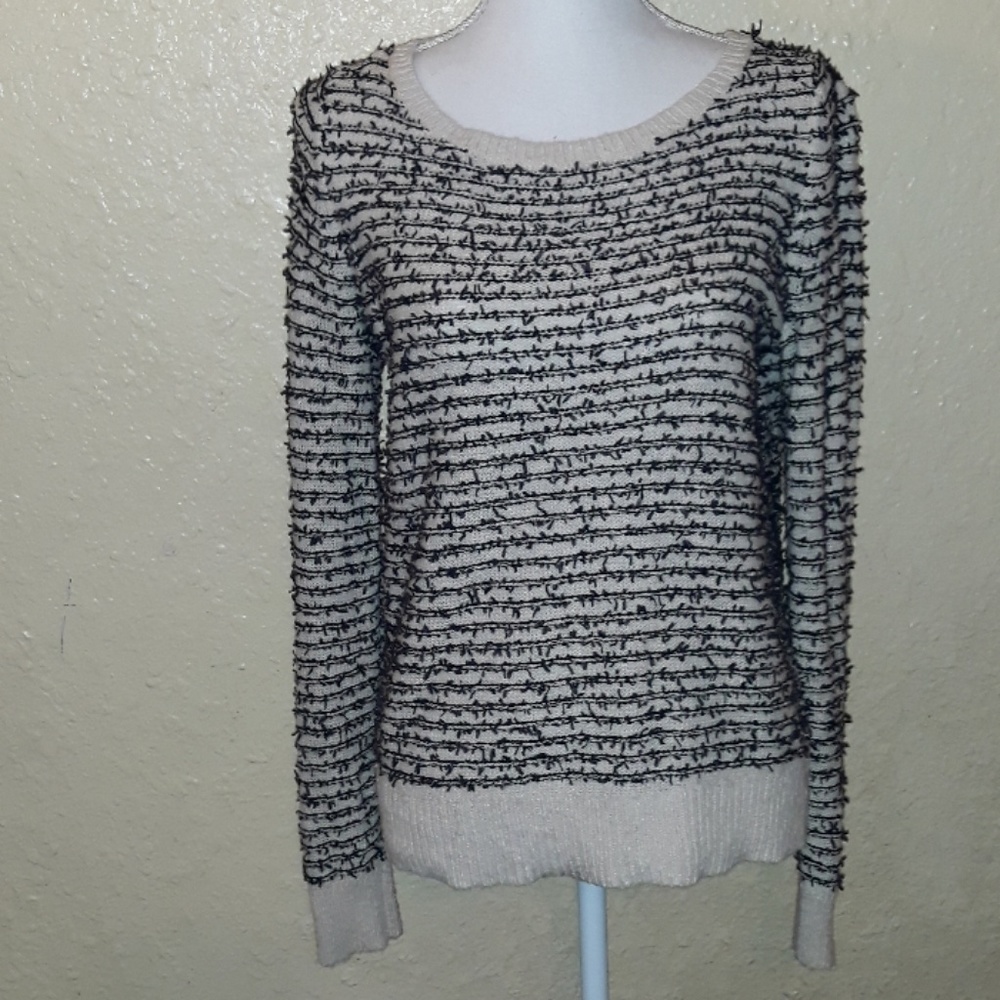 Loft knitted shredded sweater Small